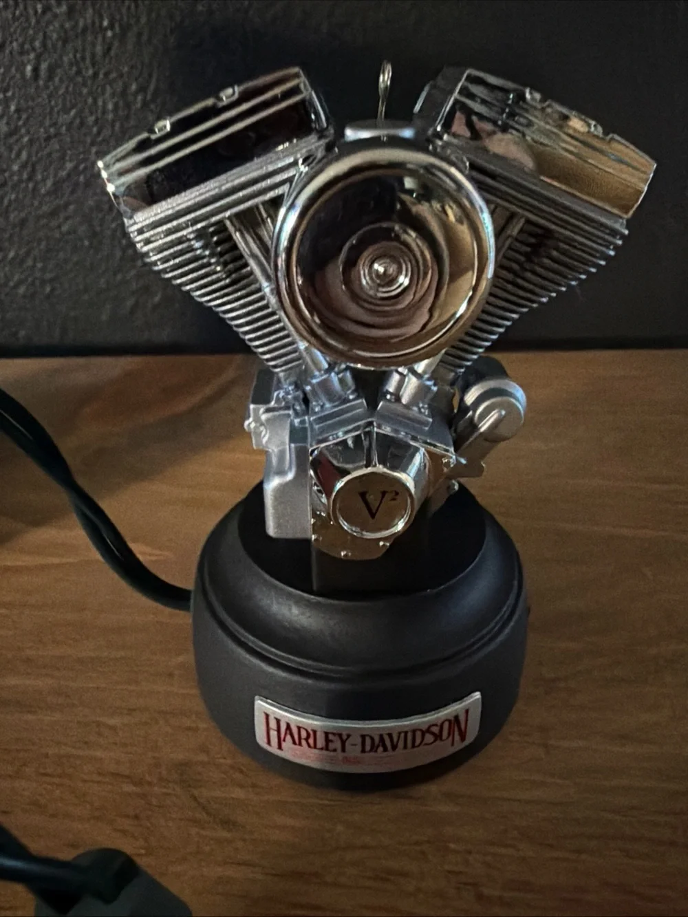 Vintage Hallmark Keepsake Harley Davidson Twin Evolution Engine Ornament Lights